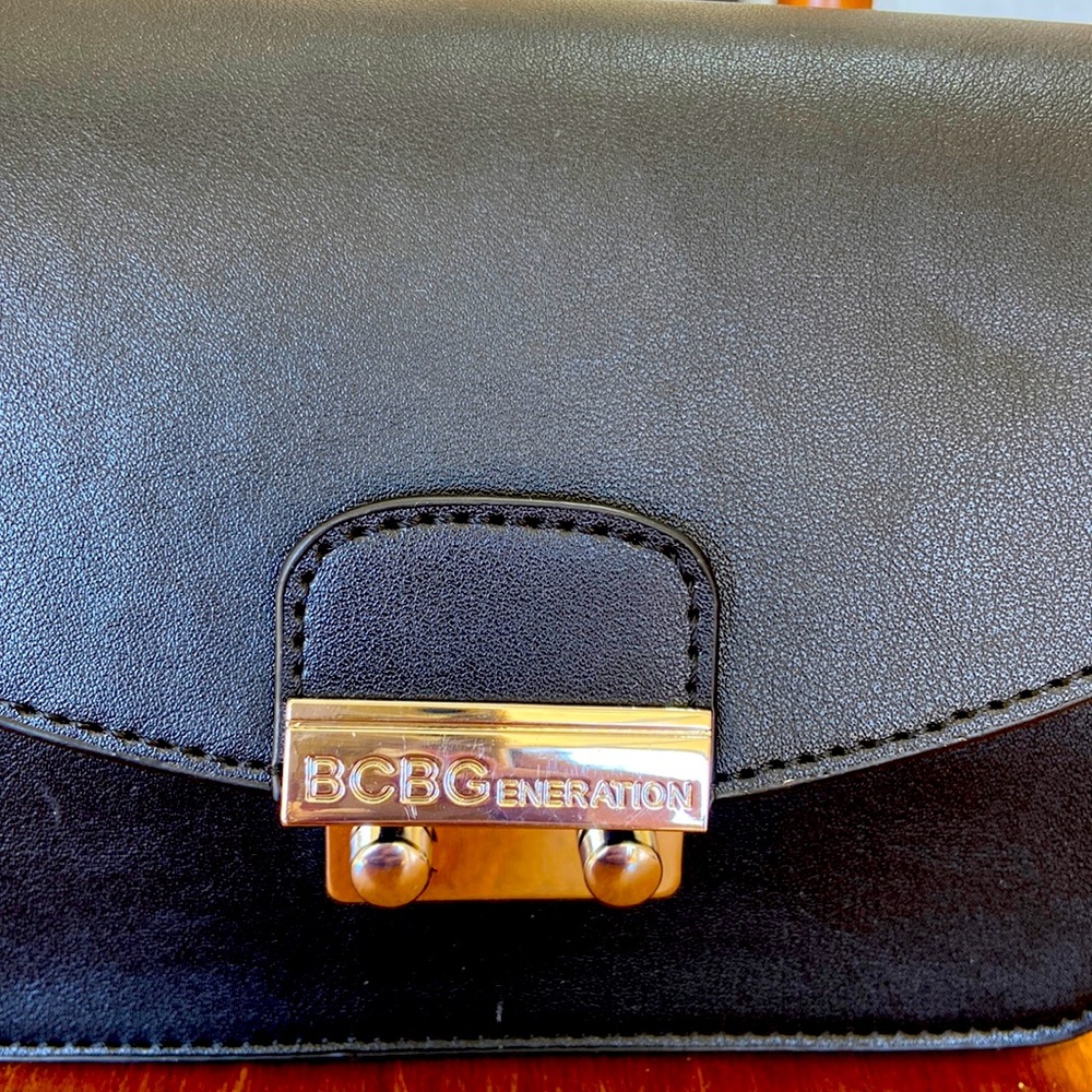 BCBGeneration Black Bag with Silver Drop Chain